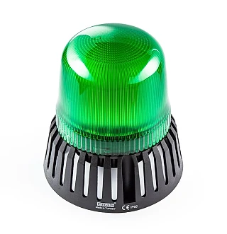 EMAS IT120G024Z IT Serisi Yeşil 24V AC/DC Buzzerlı LED Tepe Lambası 120mm