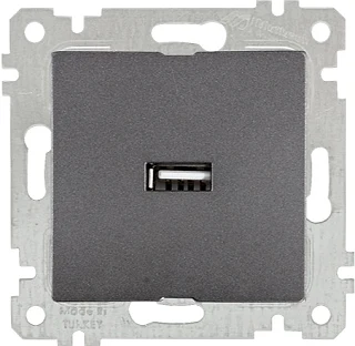 Mutlusan 2200 448 0195 Rita Mek+Tuş Tekli USB Şarj Prizi Füme
