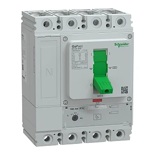 Schneider Electric G40F4A320 Kompakt şalter, GoPact MCCB 400, 4 kutuplu, 36 kA (415 V AC), 320 A, TMD koruma ünitesi, ayarlı