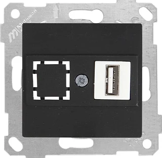 Mutlusan 2200 455 0184 Rita Mek+Tuş Data Prizi 1*USB Siyah