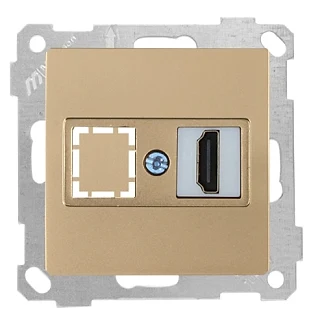 Mutlusan 2100 457 0180 Mek+Tuş Data Prizi 1*HDMI Antik Altın