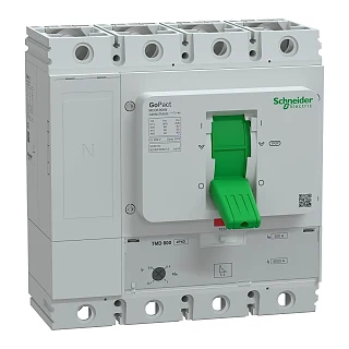 Schneider Electric G80N4TM500 Kompakt şalter, GoPact MCCB 800, 4 kutuplu, 50 kA (415 V AC), 500 A, TMD koruma ünitesi, ayarlı