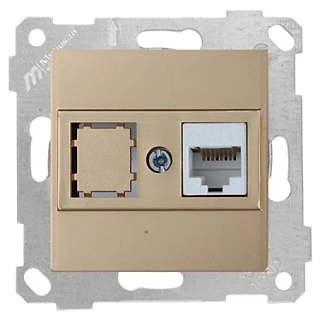 Mutlusan 2200 140 0180 Rita Mek+Tuş Data Prizi 1*RJ45 CAT6 Antik Altın