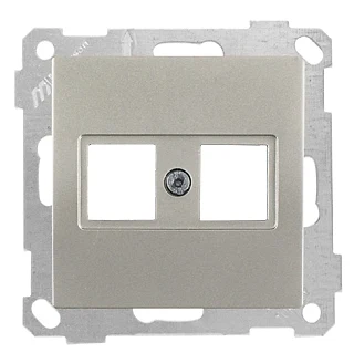 Mutlusan 2100 137 0183 Mek+Tuş Data Prizi 2*RJ45 Konnektörsüz Titanyum