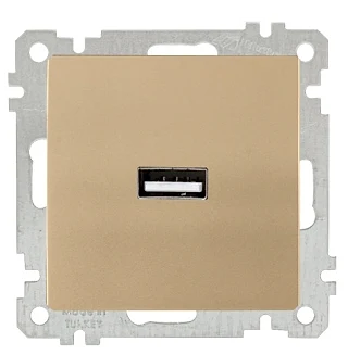 Mutlusan 2100 448 0101 Mek+Tuş Tekli USB Şarj Prizi Beyaz
