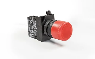 EMAS CP200EK30 CP Serisi Plastik 1NC Acil Stop 30 mm Çevirmeli Kısa Kırmızı 22 mm Buton