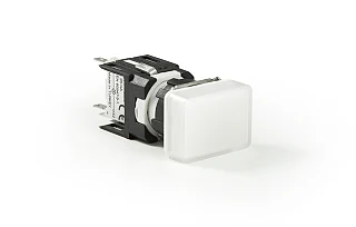EMAS D050DXB D Serisi Plastik LED'li 12-30V AC/DC Dikdörtgen Beyaz 16 mm Sinyal