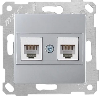 Mutlusan 2200 126 0182 Rita Mek+Tuş Telefon Prizi 2XRJ11 İnox