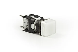 EMAS D050KXB D Serisi Plastik LED'li 12-30V AC/DC Kare Beyaz 16 mm Sinyal
