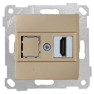 Mutlusan 2200 457 0180 Rita Mek+Tuş Data Prizi 1*HDMI Antik Altın