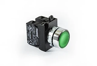 EMAS CM102DY CM Serisi Metal 1NO+1NC Yaylı Düz Yeşil 22 mm Buton