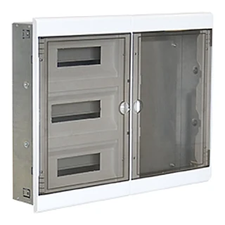ÇETİNKAYA ÇP 8521 S.A. Yatay, Plastik Ön Çerçeveli, Şeffaf Kapılı Daire Panosu 63×48×10cm 36M (3×12 Sig. Çıkışlı) (temsili görsel)