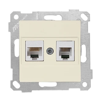 Mutlusan 2200 139 0102 Rita Mek+Tuş Tlf Data Priz RJ11 CAT5E Krem