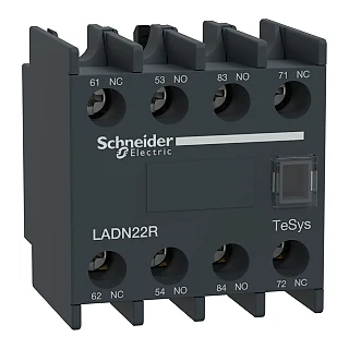 Schneider Electric LADN22R Yardımcı Kontak Bloğu, Tesys Deca, 2Na+2Nc, Vidalı Kelepçe Terminalleri