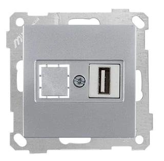 Mutlusan 2100 455 0182 Mek+Tuş Data Prizi 1*USB İnox