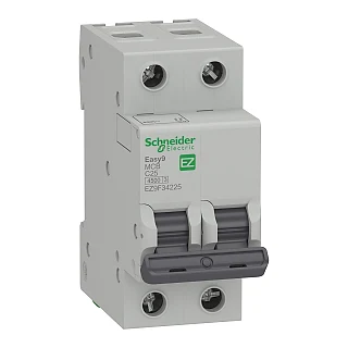 Schneider Electric EZ9F34225 Otomatik Sigorta, Easy9, 4,5kA, C-Eğrisi, 2-Kutup, 25A