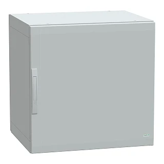 Schneider Electric NSYPLA776G Ayaklı polyester muhafaza, Thalassa PLA, düz kapı, tamamen kapalı, 750x750x620mm, IP65, IK10