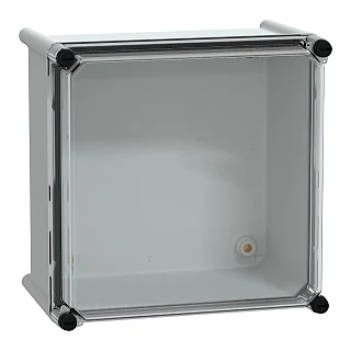 Schneider Electric NSYPLS2727G PLS kutu, polyester arka, şeffaf PC kapak IP66 27x27x18cm