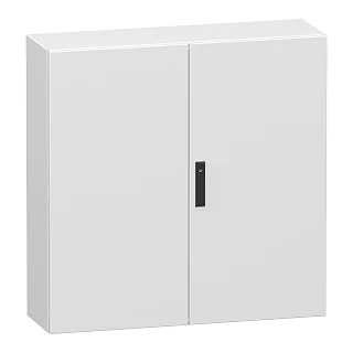 Schneider Electric NSYCRN1010300D Çift düz çelik kapı, PanelSeT CRN, montaj plakası olmadan, 1000x1000x300mm, IP55, IK10, RAL7035