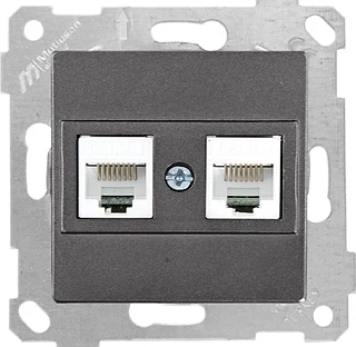 Mutlusan 2200 138 0195 Rita Mek+Tuş Data Prizi 2*RJ45 CAT5E Füme