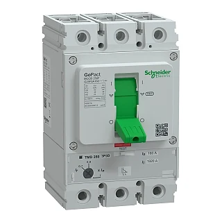 Schneider Electric G25F3A160 Kompakt şalter, GoPact MCCB 250, 3 kutuplu, 36 kA (415 V AC), 160 A, TMD koruma ünitesi, ayarlı