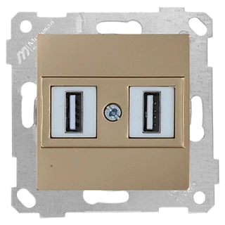 Mutlusan 2200 456 0180 Rita Mek+Tuş Data Prizi 2*USB Antik Altın