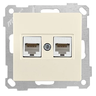 Mutlusan 2100 141 0102 Data Prizi 2*RJ45 CAT6 Krem