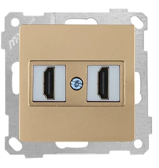 Mutlusan 2100 458 0180 Mek+Tuş Data Prizi 2*HDMI Antik Altın