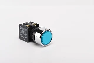 EMAS KB12DM KB Serisi Plastik 1NC Yaylı Düz Mavi 22 mm Buton
