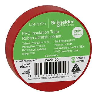 Schneider Electric 2420100 Thorsman - İzolasyon Bandı - 19mmx20mt - Kırmızı