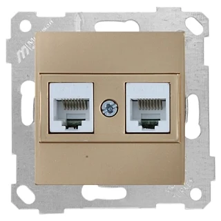 Mutlusan 2200 138 0180 Rita Mek+Tuş Data Prizi 2*RJ45 CAT5E Antik Altın