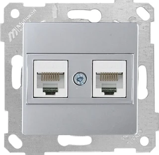 Mutlusan 2200 138 0182 Rita Mek+Tuş Data Prizi 2*RJ45 CAT5E İnox