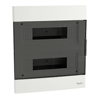 Schneider Electric EZ9EUE212 Modüler Sigorta Kutusu, Easy9 EU, Sıva-altı, 2 Sıra x 12 Modül, Siyah Şeffaf Kapak