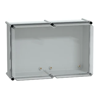 Schneider Electric NSYPLS3654AG PLS kutu, polyester arka, şeffaf PC kapak IP66 36x54x23cm