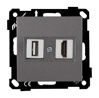 Mutlusan 2270 458 0195 Elitra Data Prizi 2*HDMI Vidalı Füme