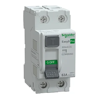 Schneider Electric EZ9R89263 Kaçak Akım Koruma Rölesi, Easy9 Pro, A Tipi, 300mA, 2-Kutup, 63A