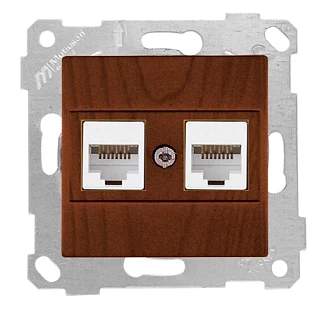 Mutlusan 2200 141 0157 Rita Mek+Tuş Data Prizi 2*RJ45 CAT6 Ceviz