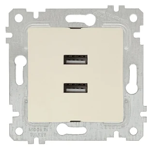 Mutlusan 2200 449 0102 Rita Mek+Tuş İkili USB Şarj Prizi Krem
