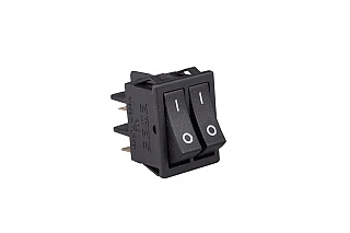 EMAS A12B1H10 30*22mm Siyah Gövde 1NO+1NO Işıksız Terminalli (0-I) Baskılı Siyah A12 Serisi Anahtar
