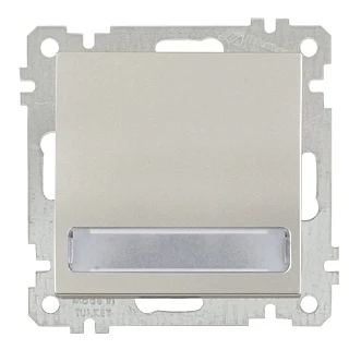 Mutlusan 2100 418 0283 Mek+Tuş Işıklı Etiketli Anahtar 220V Vidalı Titanyum