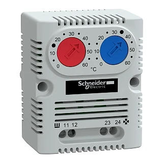 Schneider Electric NSYCCOTHD ClimaSys CC - çift termostat 250V - sıcaklık aralığı 0...60°C - 1NA/NK - °C