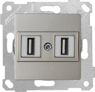 Mutlusan 2200 456 0183 Rita Mek+Tuş Data Prizi 2*USB Titanyum