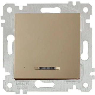 Mutlusan 2200 415 0180 Rita Mek+Tuş Işıklı Anahtar 220V Klipsli Antik Altın