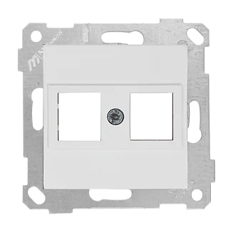 Mutlusan 2200 137 0101 Rita Mek+Tuş Data Prizi 2*RJ45 Konnektörsüz Beyaz
