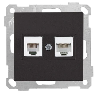 Mutlusan 2100 139 0184 Mek+Tuş Tlf+Data Priz RJ11 CAT3+CAT5E Siyah