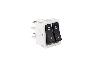 EMAS A12W1H10 30*22mm Beyaz Gövde 1NO+1NO Işıksız Terminalli (0-I) Baskılı Siyah A12 Serisi Anahtar