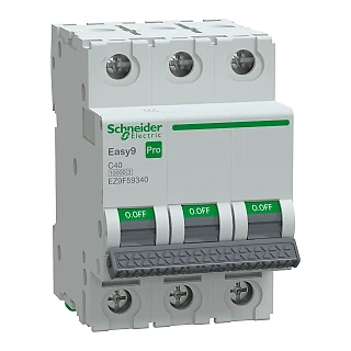 Schneider Electric EZ9F59340 Otomatik Sigorta, Easy9 Pro, 10kA, C-Eğrisi, 3-Kutup, 40A
