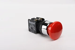 EMAS KB12MK KB Serisi Plastik 1NC Yaylı 40 mm Mantar Kırmızı 22 mm Buton