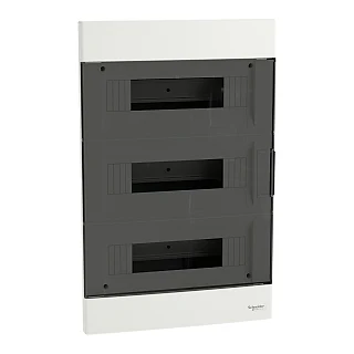Schneider Electric EZ9EUE312 Modüler Sigorta Kutusu, Easy9 EU, Sıva-altı, 3 Sıra x 12 Modül, Siyah Şeffaf Kapak