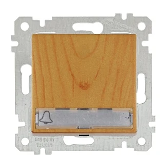 Mutlusan 2200 422 0258 Rita Mek+Tuş Işıklı Zil Etiketli Çağırma 12V Vidalı Meşe